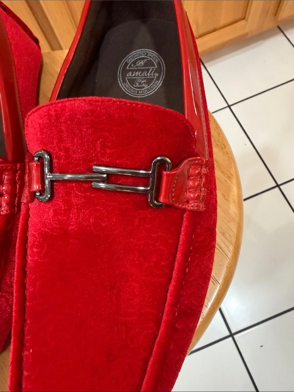 Amali Roberto Red Velvet Driving Moccasin Loafers Men’s Size 12